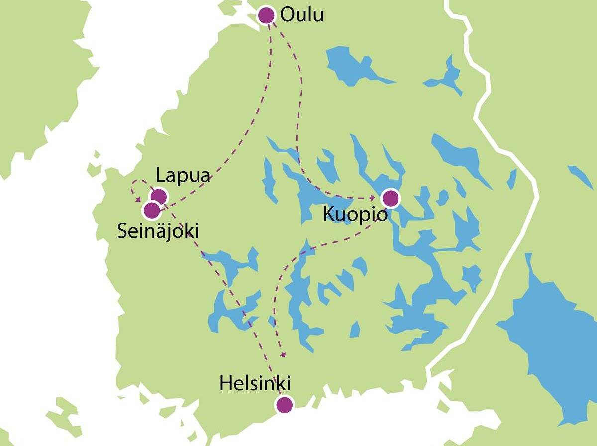 Kulttuurimatka Pohjanmaalle, Oulun seudulle ja Kuopioon 14.6.2022