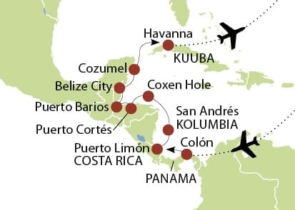 Latinalaisen Amerikan kierros HACAR9 kartta min