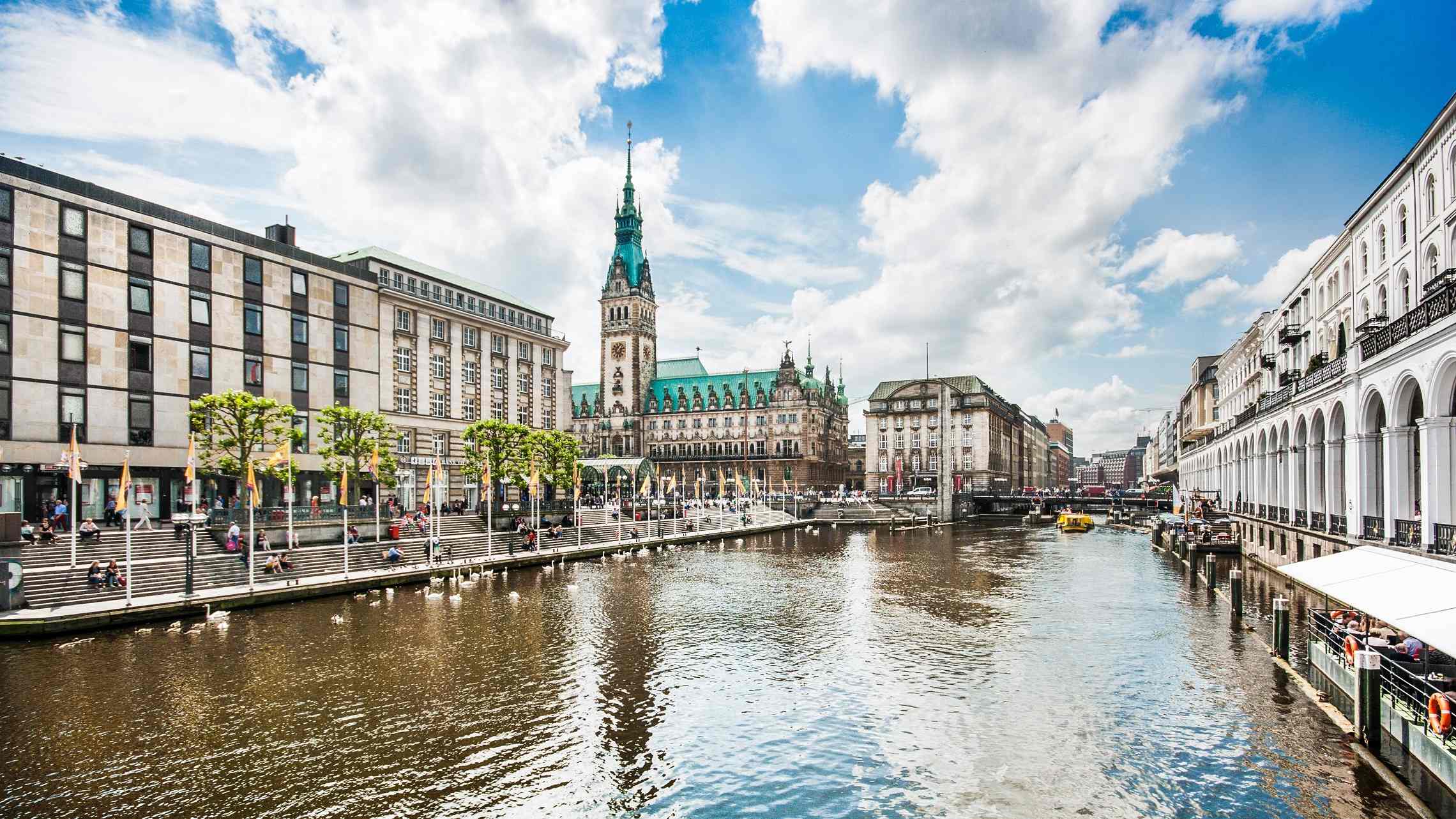 Hampurin keskusta ja vanha kaupungintlao Saksa