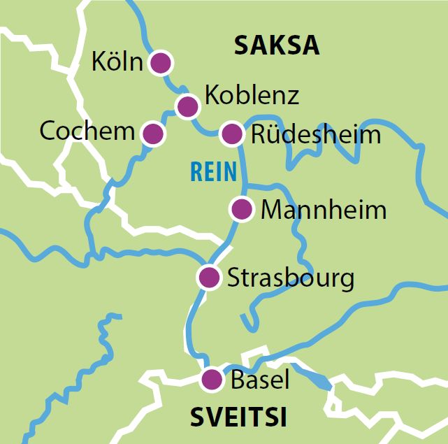 Mosel Romanttinen Reinin laakso sekä lumoava Alsace ja Sveitsi katta RIV79