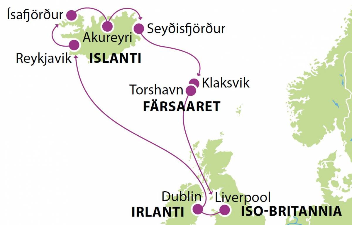 Islanti Färsaaret kartta CMSUM20