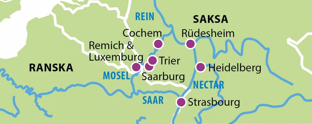 Neljän joen risteily kartta RIV80