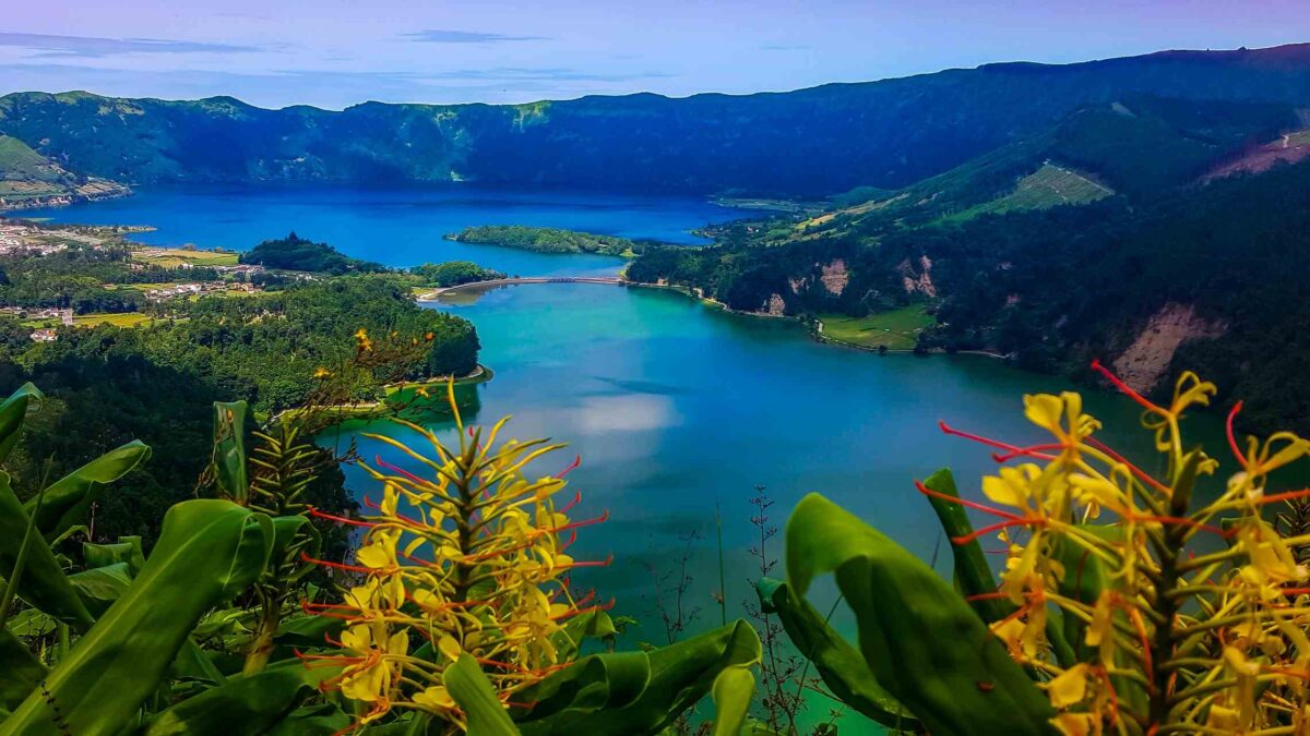 Ponta Delgada Lago Azul ja Lago Verde Azorit Portugali
