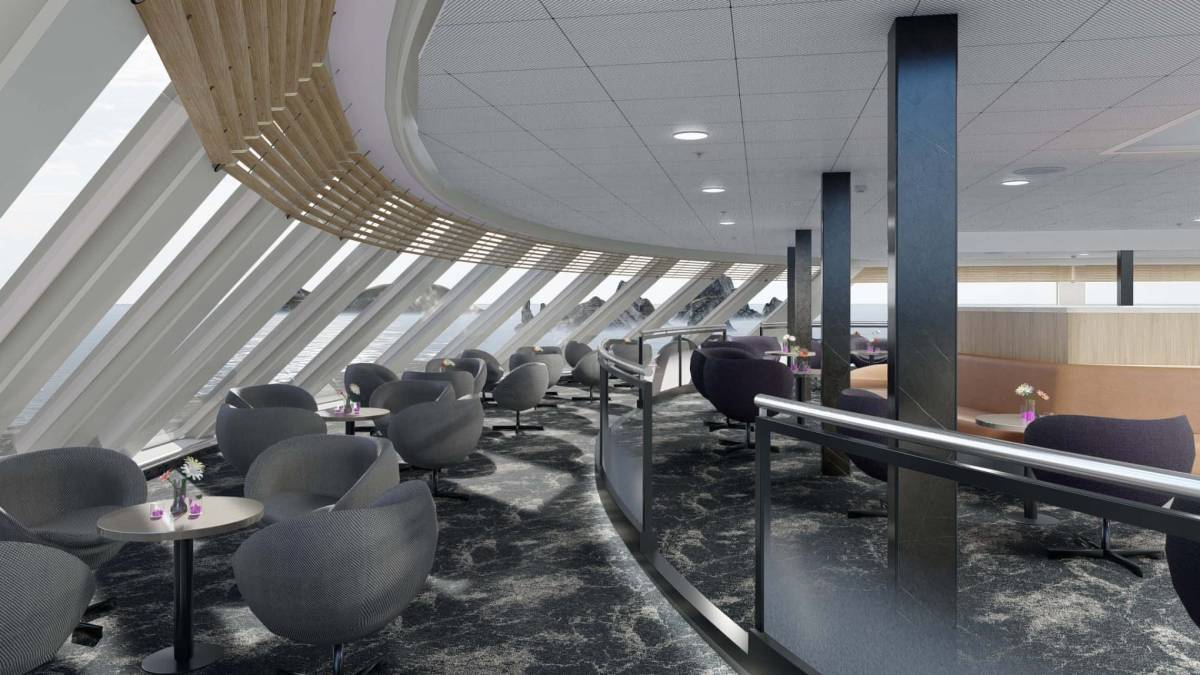 Havila Capella Castor Observation Lounge c Havila Voyages 2021