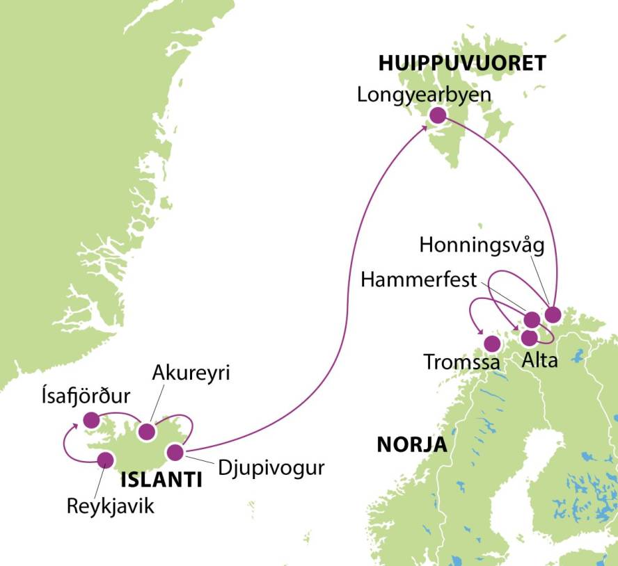 Islanti, Huippuvuoret ja Norja 14.08.2023 päivitetty