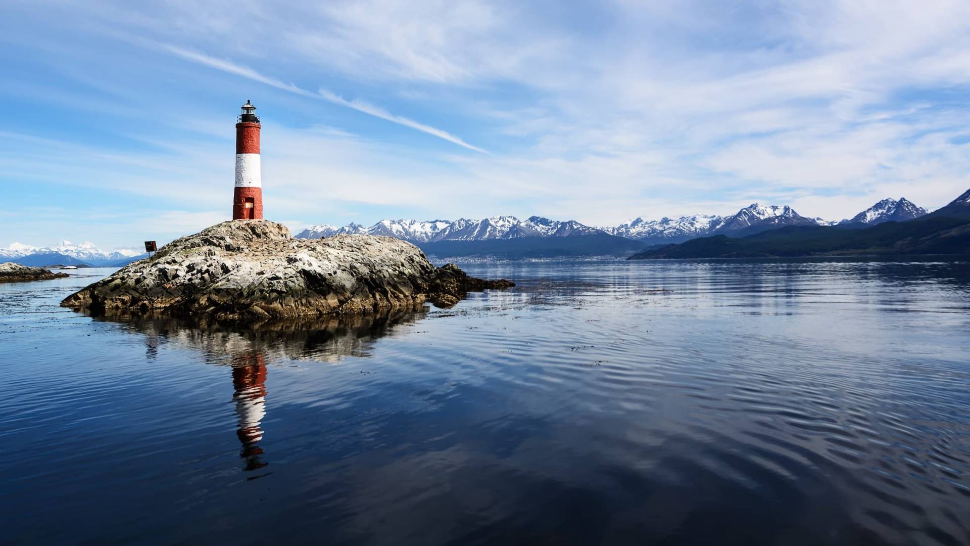 Majakka Les eclaireurs Beagle Channel lahella Ushuaiaa
