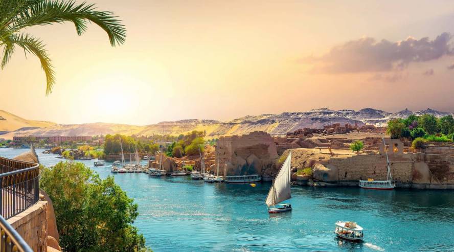 Aswan näkymä Niilille, Egypti
