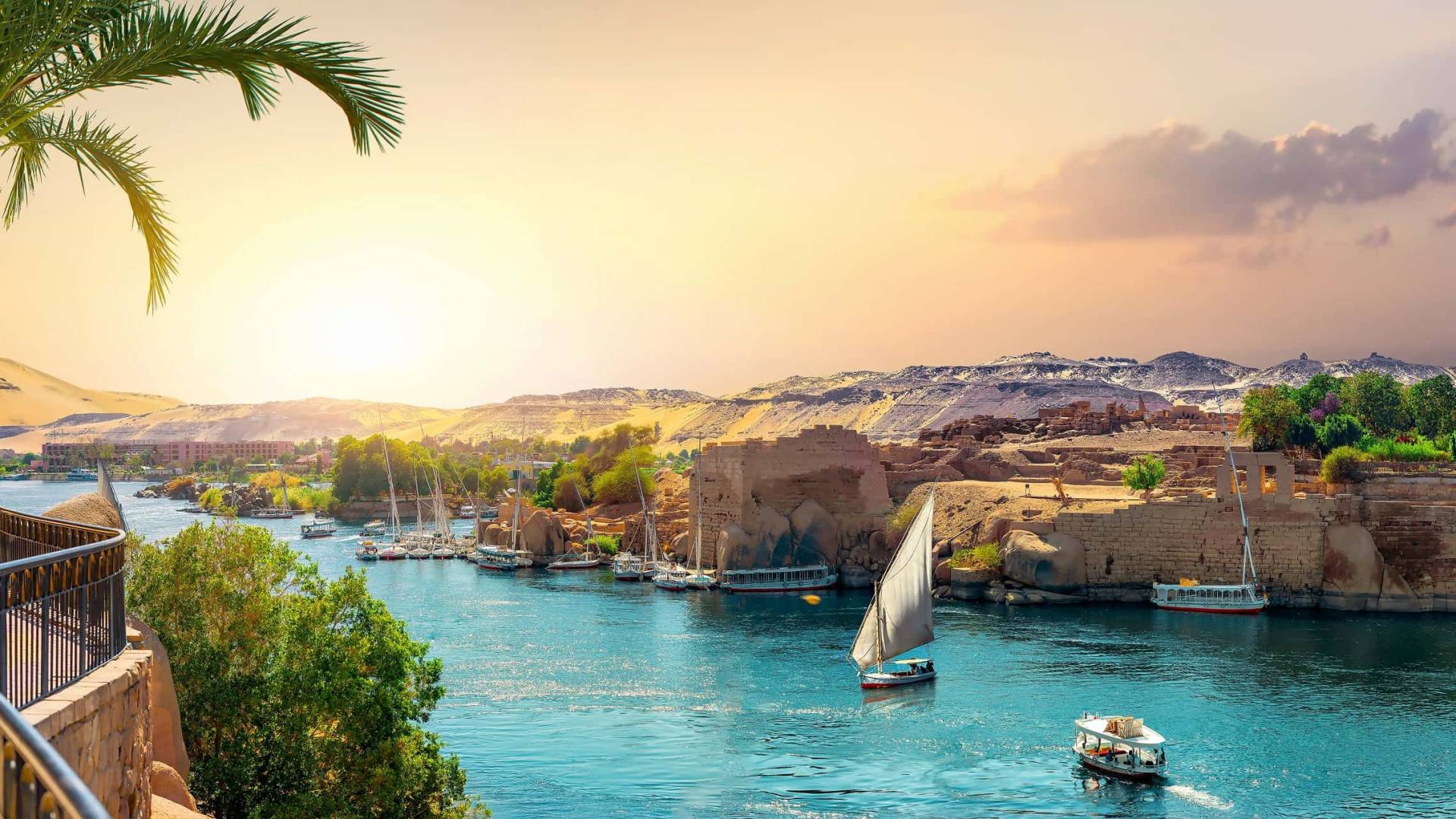 Aswan näkymä Niilille, Egypti