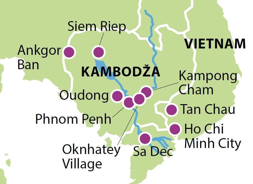 Mekongjoen risteily 22.11.2023 kartta