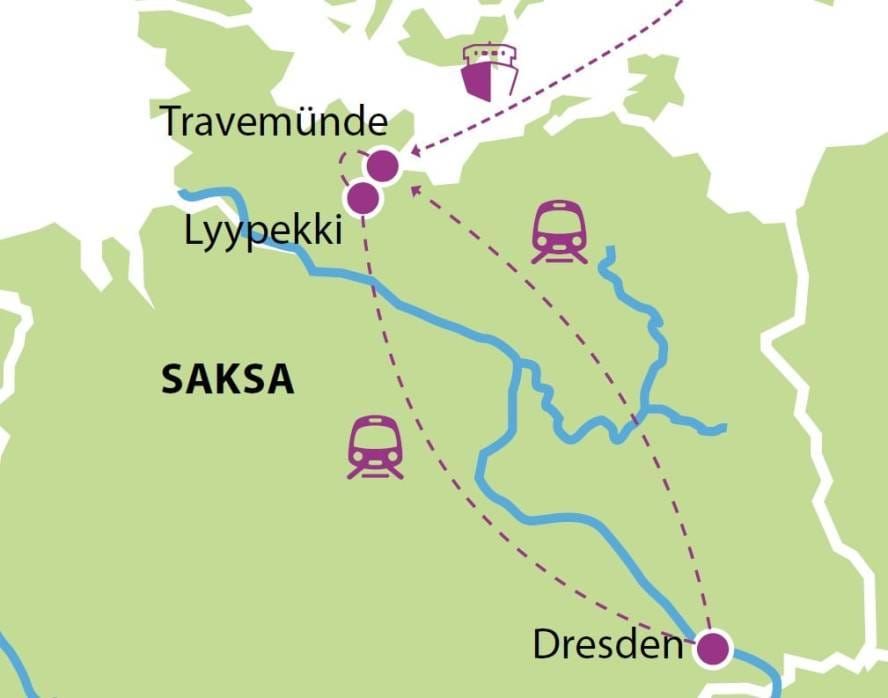 Viini ja oopperamatka Dresdeniin 1.9.2023 kartta