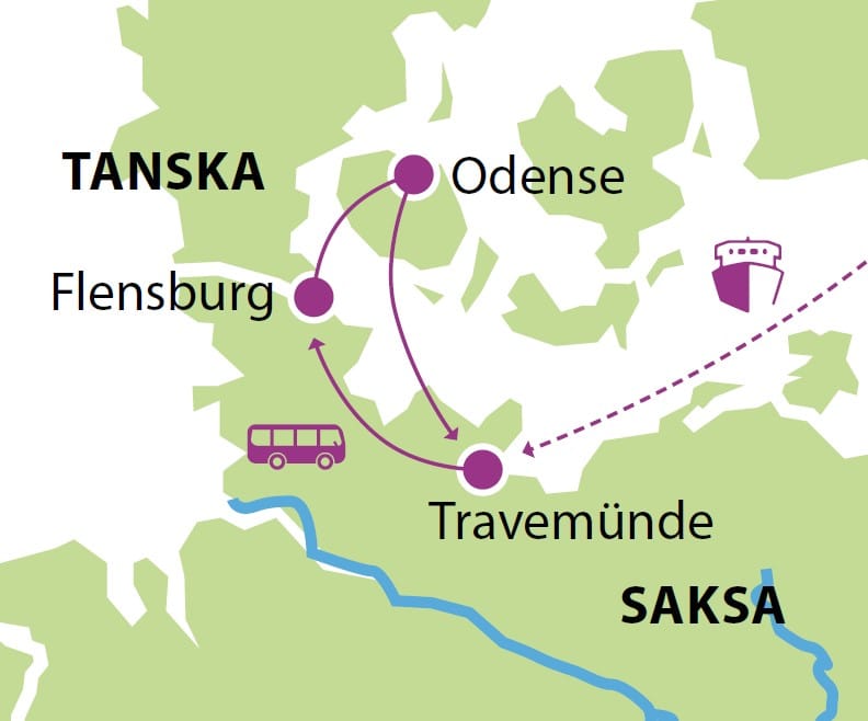 Ropax risteily juhannuksena Saksaan ja Tanskaan kartta 17.6.2024 Ropax risteily juhannuksena Saksaan ja Tanskaan kartta 17.6.2024