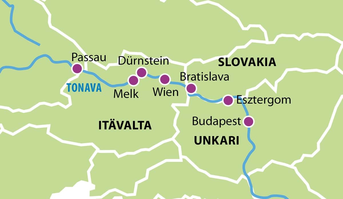 Historian ja kulttuurin tonava Passau Passau kartta 2024