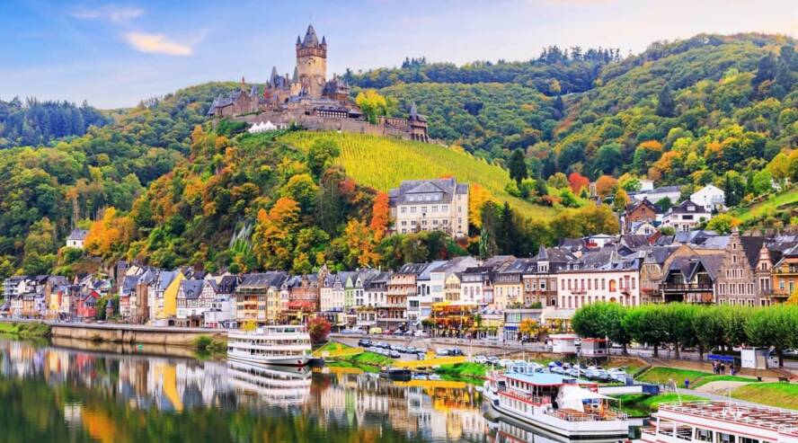 Cochem näkymä linnalle Saksa