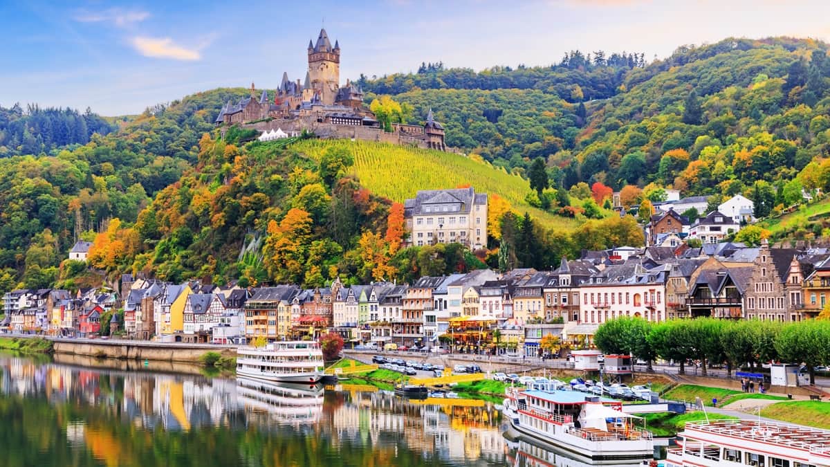 Cochem näkymä linnalle Saksa