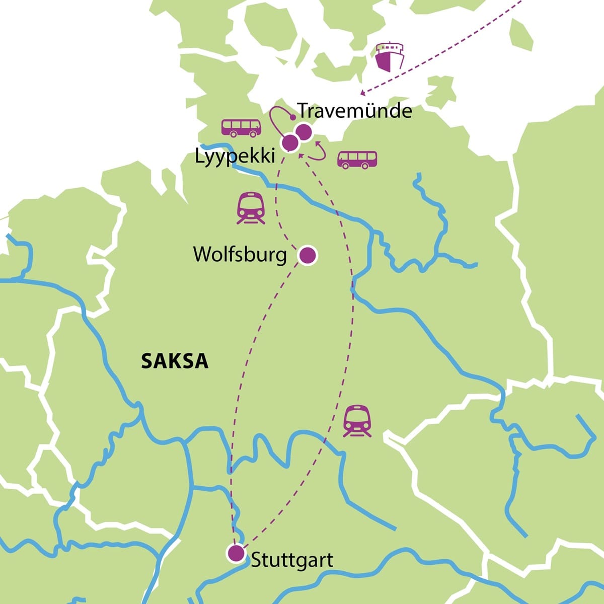 KC kartta ROPAX Rails Saksa Wolfsburg Stuttgart KC kartta ROPAX Rails Saksa Wolfsburg Stuttgart