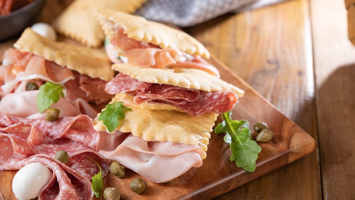 Crescentina ruoka ja juoma Emilia Romagnan alue Italia
