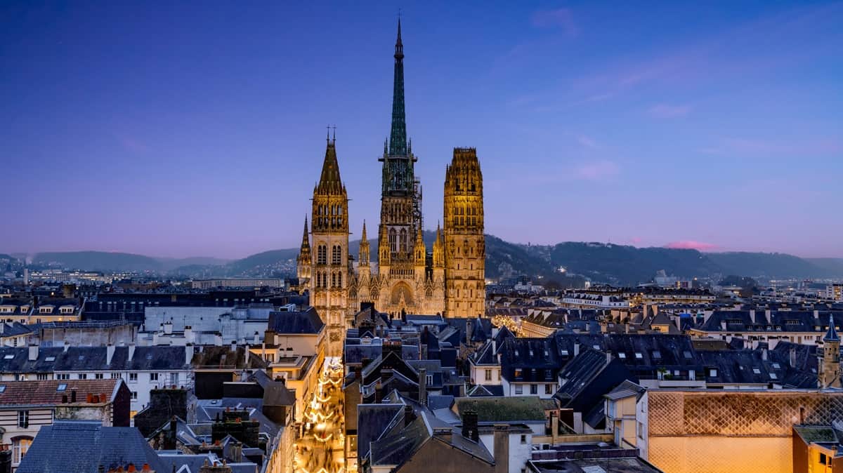 Rouen katedraali ilta Ranska