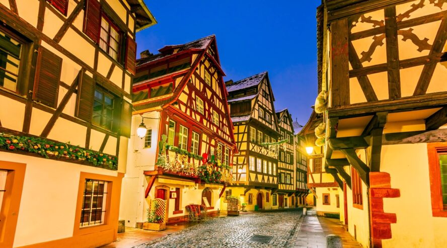 Strasbourg Ranska joulu illalla