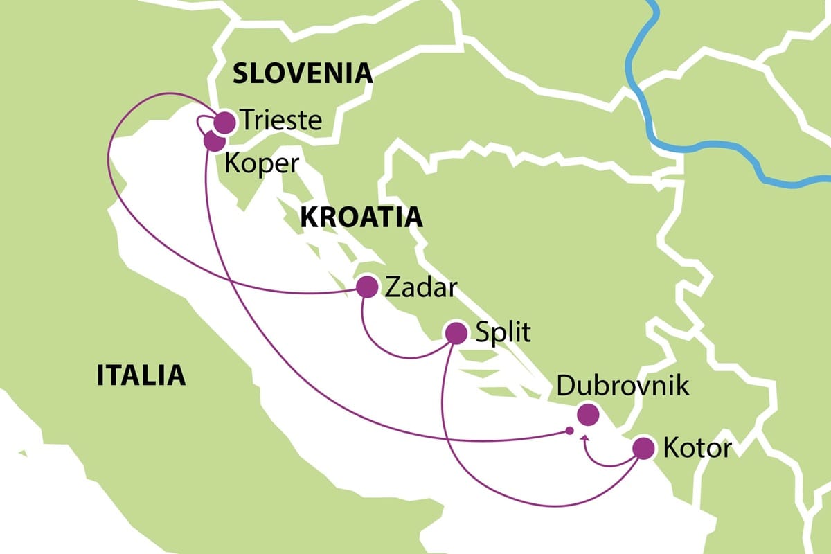 KC kartta Adrianmeren risteily 21 05 2026
