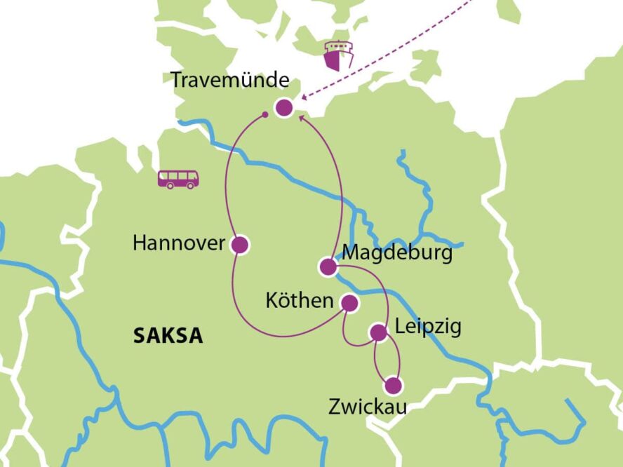 KC kartta Ropax risteily Saksaan Suuret saksalaiset saveltajat 08 03 2026