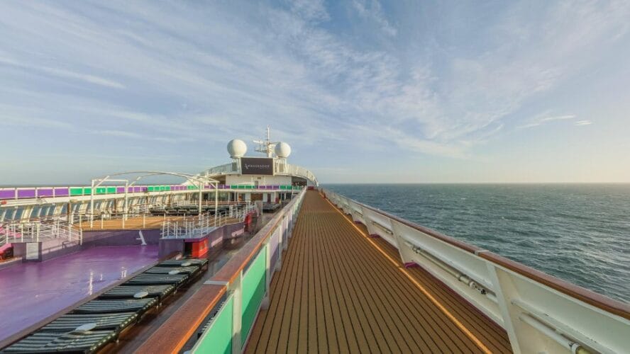 Pool area & joggers track Ambience@AmbassadorCruiseLine Pool area & joggers track Ambience@AmbassadorCruiseLine