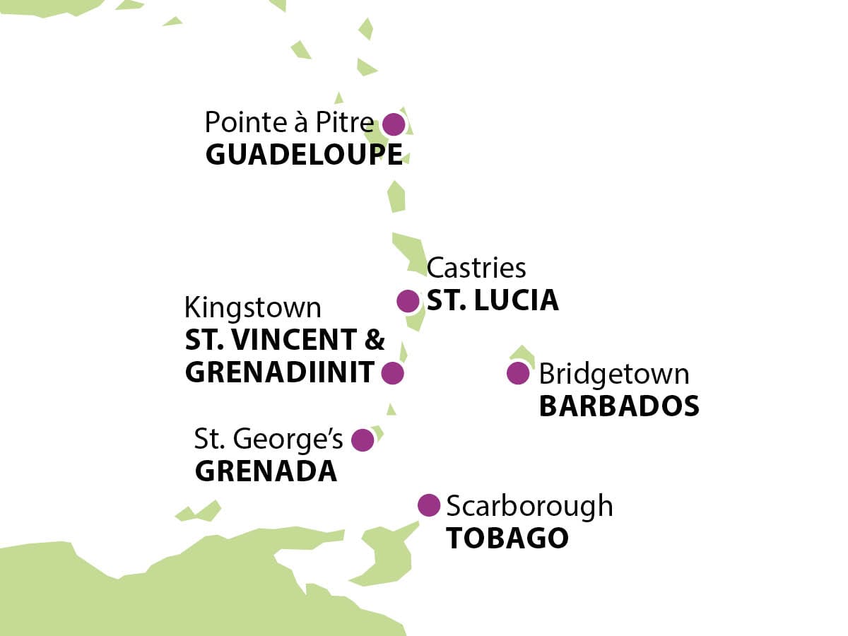 KC kartta www lev 1200px Itaisen Karibian saaria 21 11 2026 ilman reittiviivoja