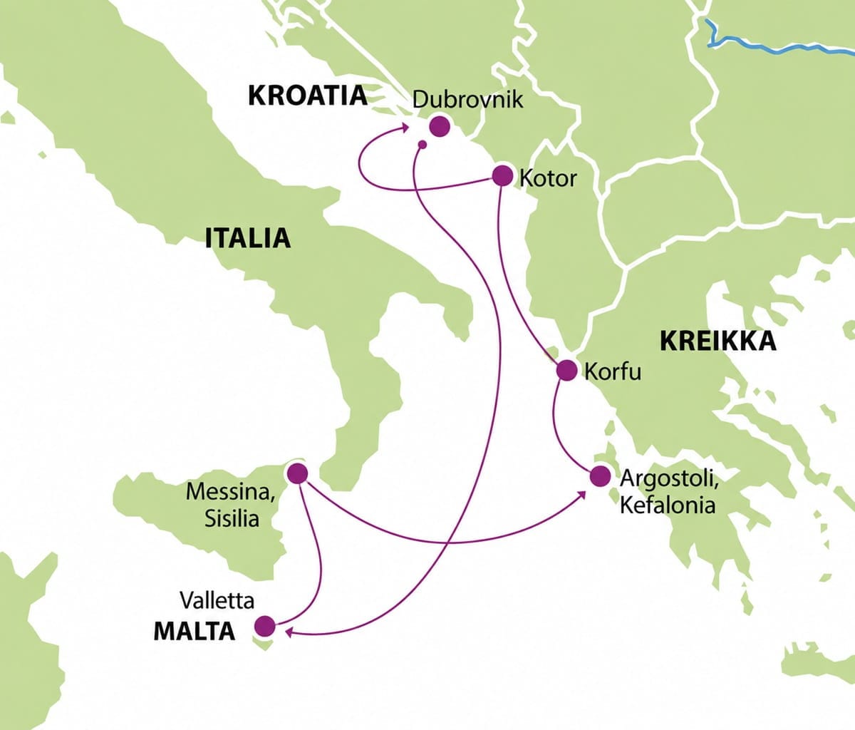 Välimeren risteily – Adrianmeren helmet ja Malta 13.5.2027