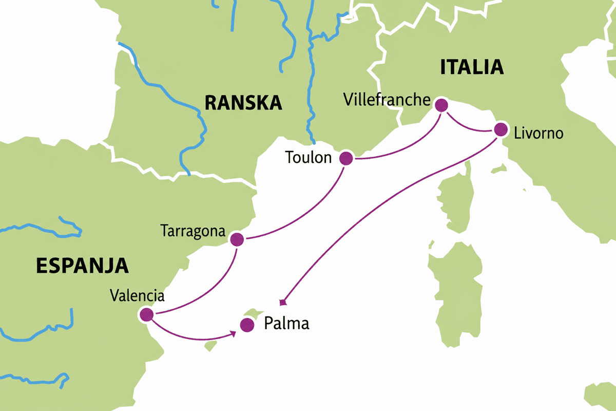 Läntisen Välimeren risteily Espanja, Italia & Ranska 25.5.2027 Läntisen Välimeren risteily Espanja, Italia & Ranska 25.5.2027